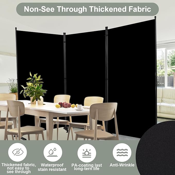 Room Divider 6FT Single Panel Privacy Screen, Portable Room Partitions and - Image 3