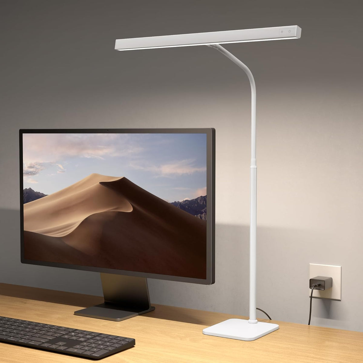 SUPERDANNY LED Desk Lamp for Home Office, Eye-Caring Desk Light with Base