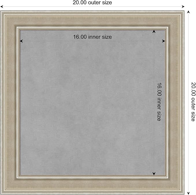 Amanti Art Silver Framed Magnetic Board 20x20 Small Vision Board - Image 4
