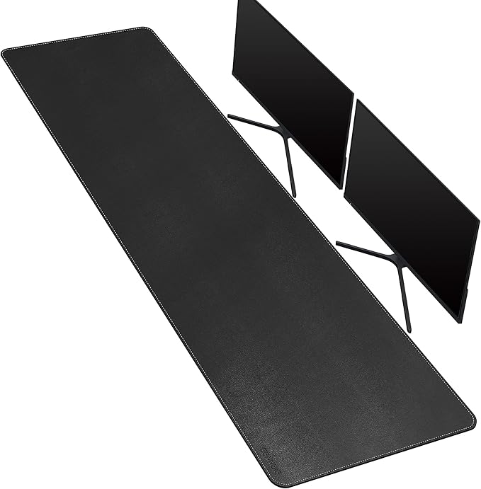 CENNBIE Leather Desk Mat Large, 66.9" x 16" Desk Pad Blotter Protector by CENNBIE