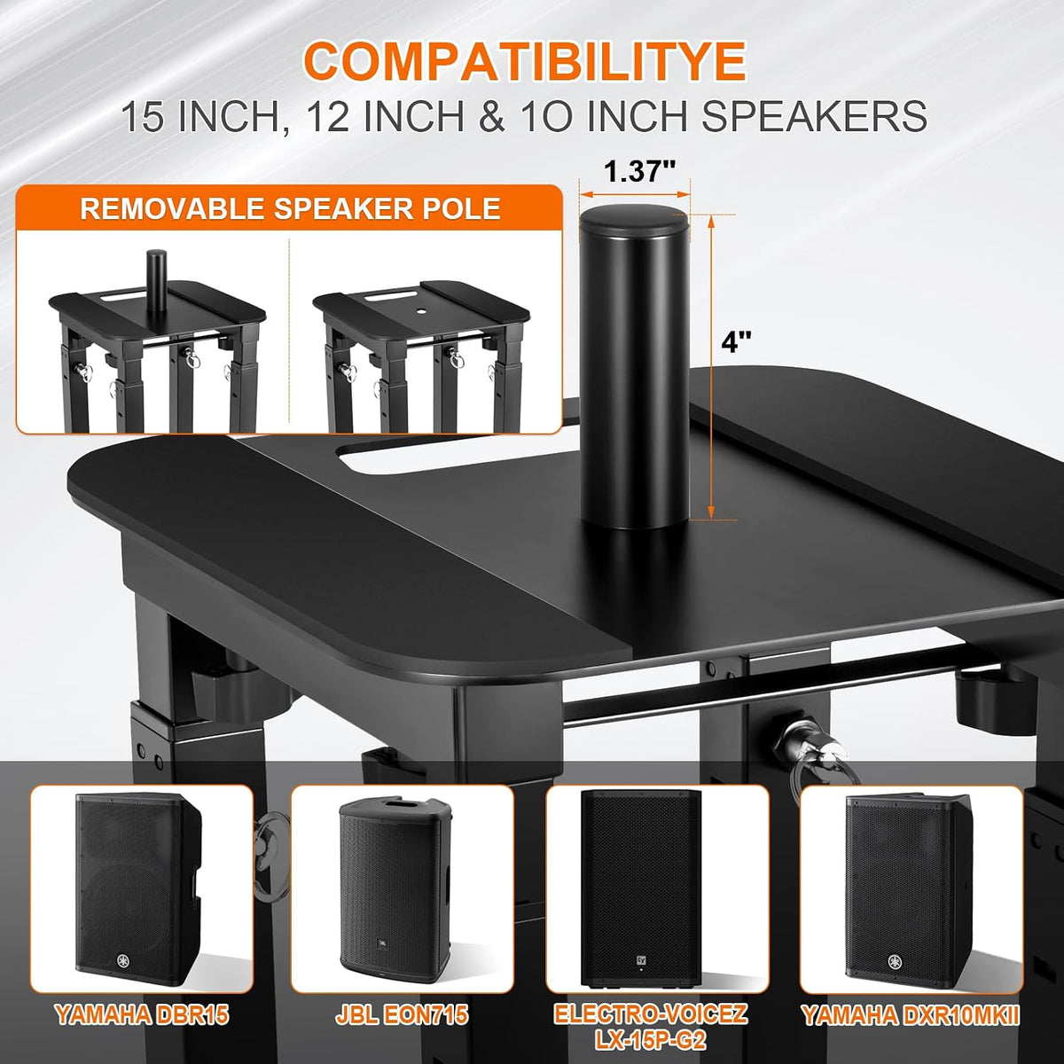 Adjustable Moving Head Light Totem Stands. Totem Light Stand, Adjustable 38.5...
