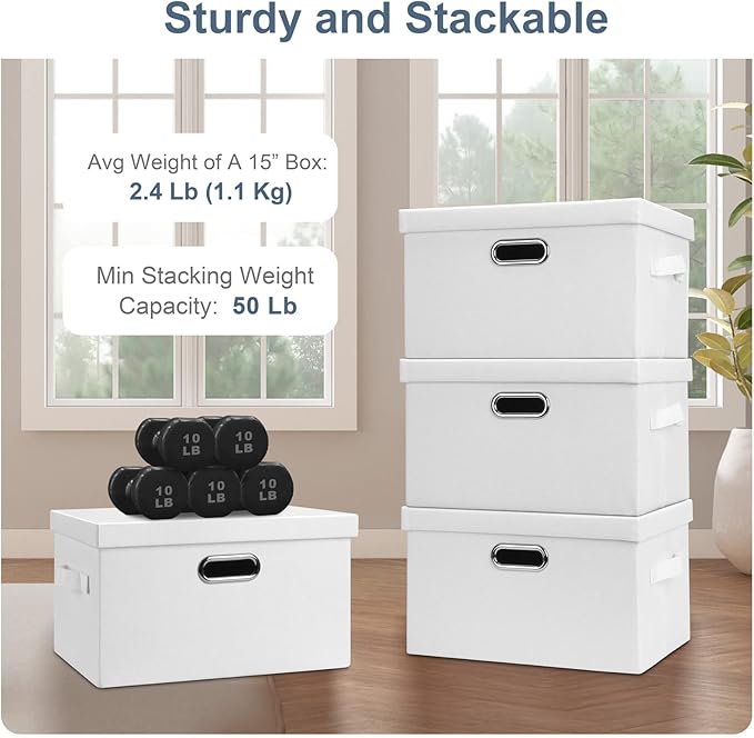 Graciadeco Medium 15" 21 Quart Collapsible Stackable Storage Bins - Image 4