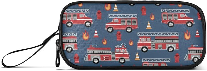 BOENLE Custom Fire Trucks Pencil Case Box Boys Girls Personalized Name Large - Image 8