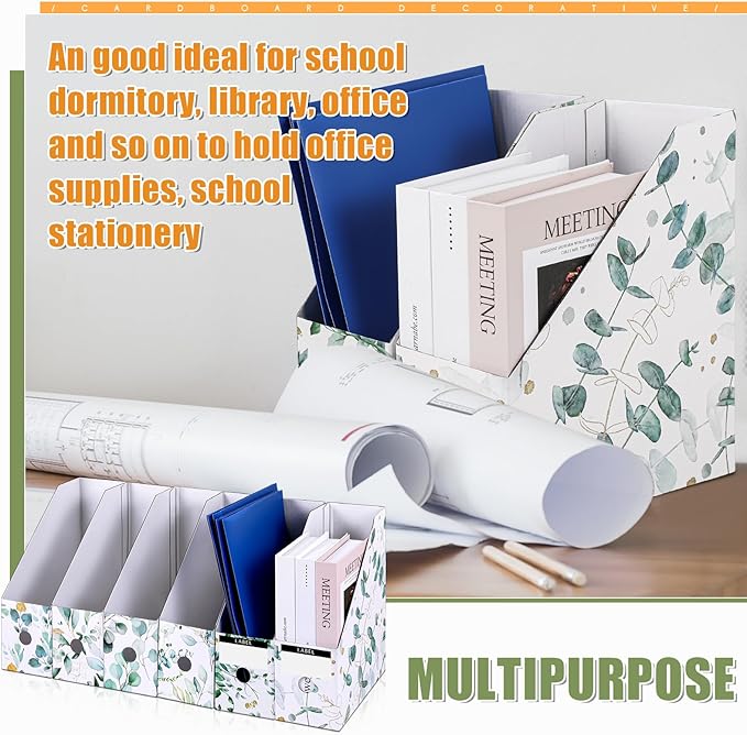 PerKoop 6 Pcs Magazine File Holder Foldable Decorative Cardboard File Folders 6 - Image 6
