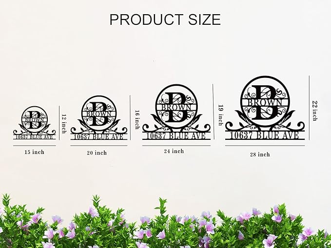 Personalized House Number Monogram Sign, Custom Address Sign - Image 5