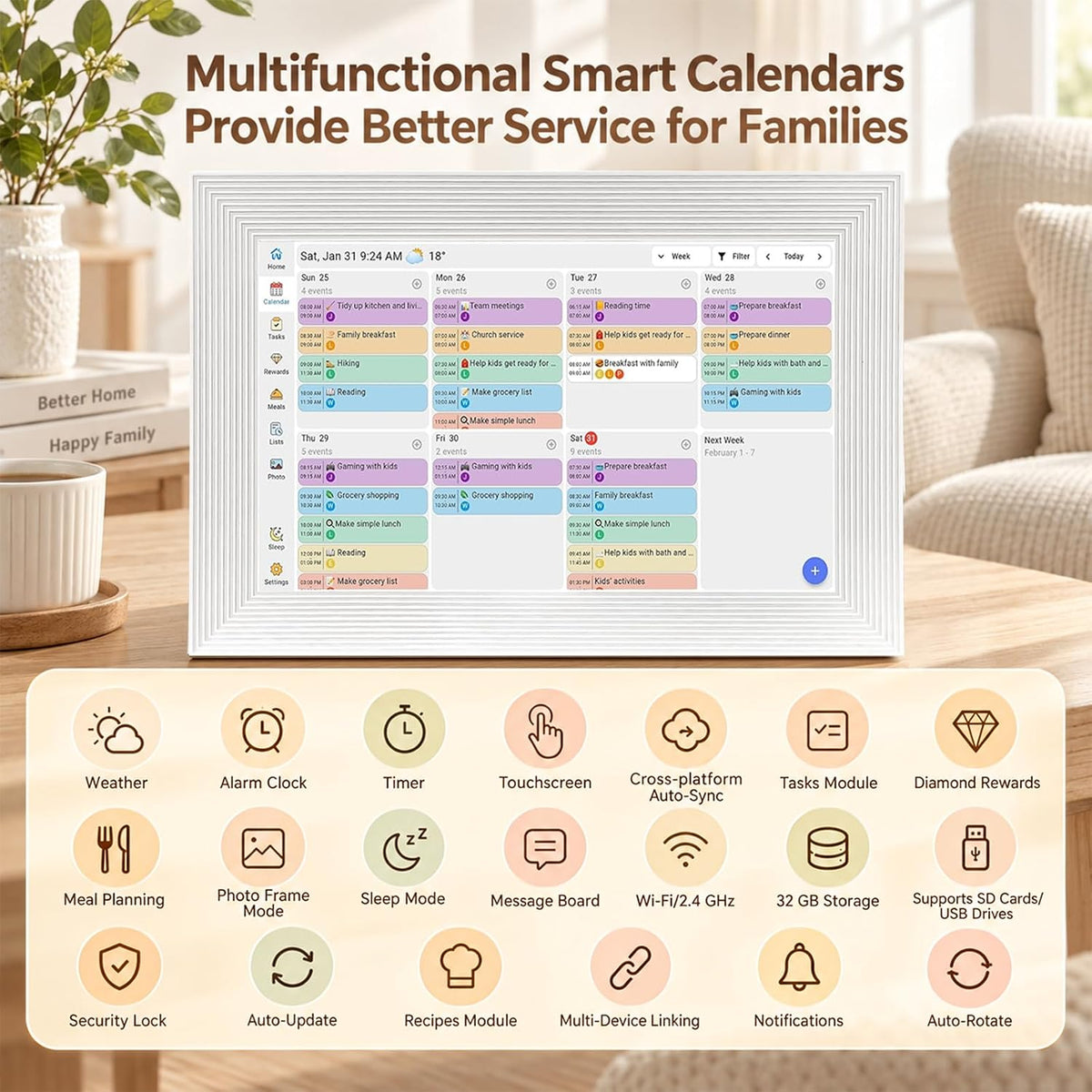 10.1" WiFi Digital Family Calendar