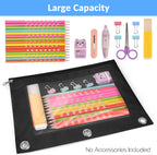 Sooez Pencil Pouch for 3 Ring Binder, 2 Pack Binder Pencil Pouch | Pencil Bags with Clear Window, Zipper & Reinforced Grommets, Pencil Case for Binder Black & Black
