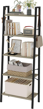 Hzuaneri Ladder Shelf, Bookshelf Bookcase, Freestanding Corner Storage Shelve - Image 8