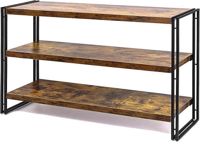 HCHQHS 3-Tier Rustic Wood and Metal Industrial Bookshelf by HCHQHS