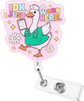 IDK I Just Work Here Funny Silly Goose Nurse Badge Reel, Name Tag Badge Buddy by LINAYOHA