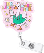 IDK I Just Work Here Funny Silly Goose Nurse Badge Reel, Name Tag Badge Buddy by LINAYOHA