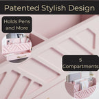 BLU MONACO Pink Wooden Desk Organizer - Image 5