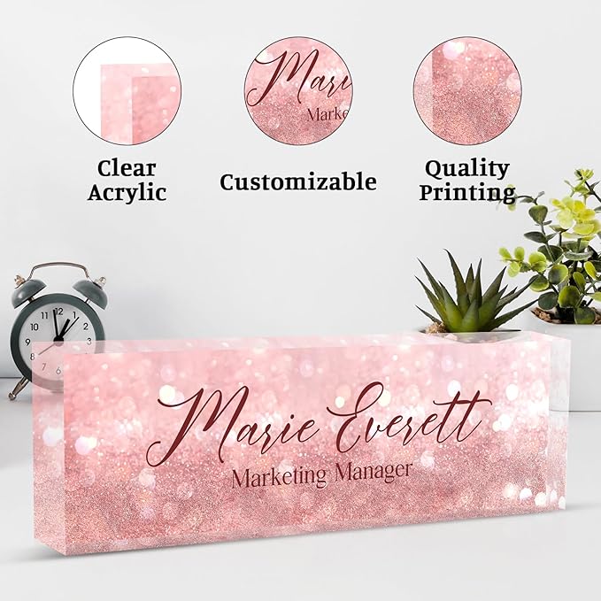Personalized Name Plate for Desk Custom Acrylic Desk Name Plate Custom Employee - Image 5