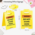 Smilelife Funny Office Cubicle Decor No Dumb Area Desk Sign Team Office Gag - Image 2
