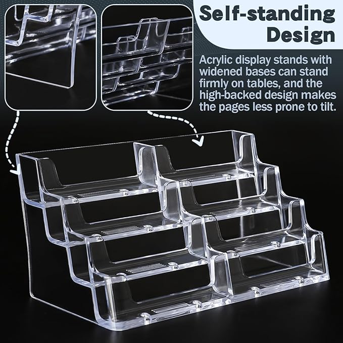 Acrylic Business Card Holder for Desk, 4-Tier Clear Plastic Display Stand - Image 6
