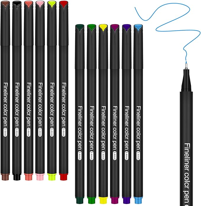 huesamhi Colored Pens for Journaling, Planning Bullet Journals Fineliner Felt by Unknown