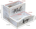 MyGift Shabby Whitewashed Solid Wood Mail Holder and Key Organizer Entryway - Image 5