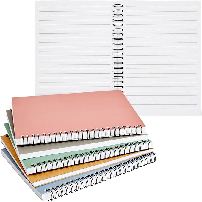 5 Pack 6x8 inch Spiral Journals, Small Notebooks Bulk - Image 2