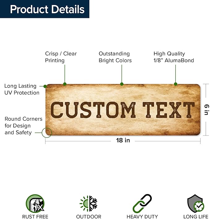 Custom Sign, Custom Street Sign, 11 Font Colors, 13 Font Styles, 4 Hole Options - Image 6