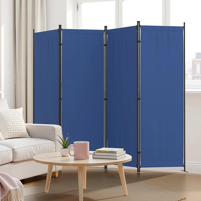 Kecreque Room Partitions and Dividers 4 Panel Portable Wall w/ 3 Wider Feet - Image 9
