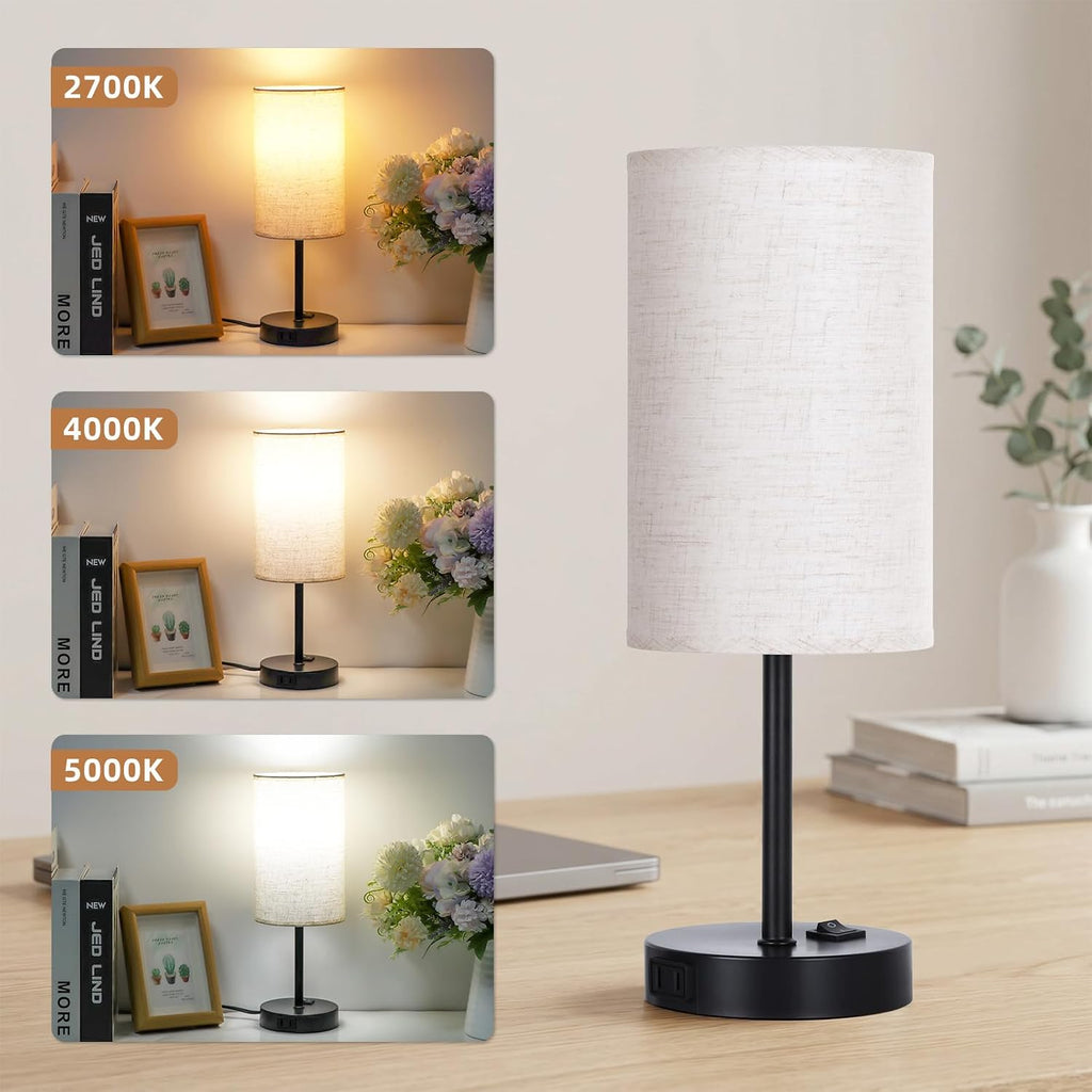 zjojo table lamp set of 2, 13.8" bedside shown in use