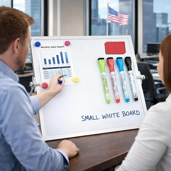 MXG Magnetic White Board Dry Erase, 10x14 Inch Double Sided Small Whiteboard - Image 6