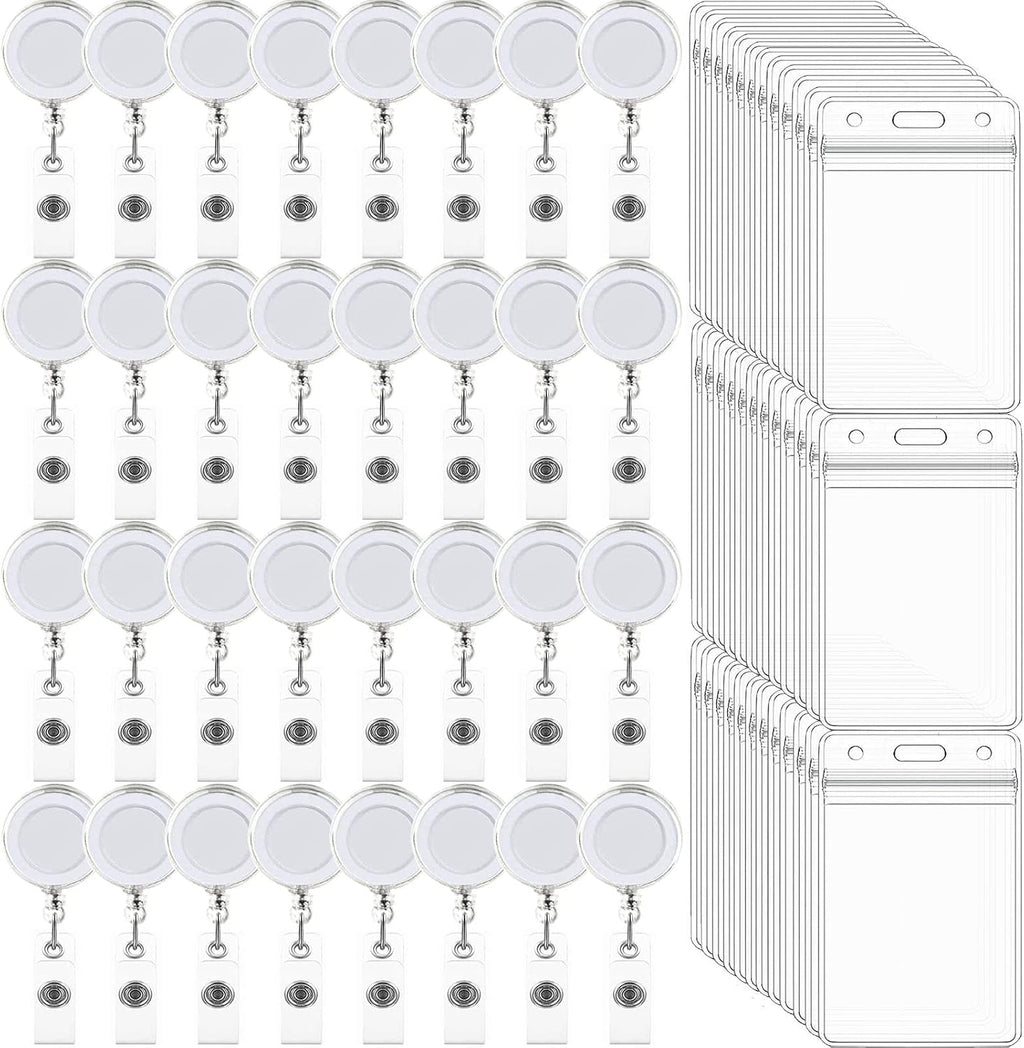 100 Pack Retractable Badge Reel Clips