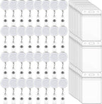 100 Pack Retractable Badge Reel Clips