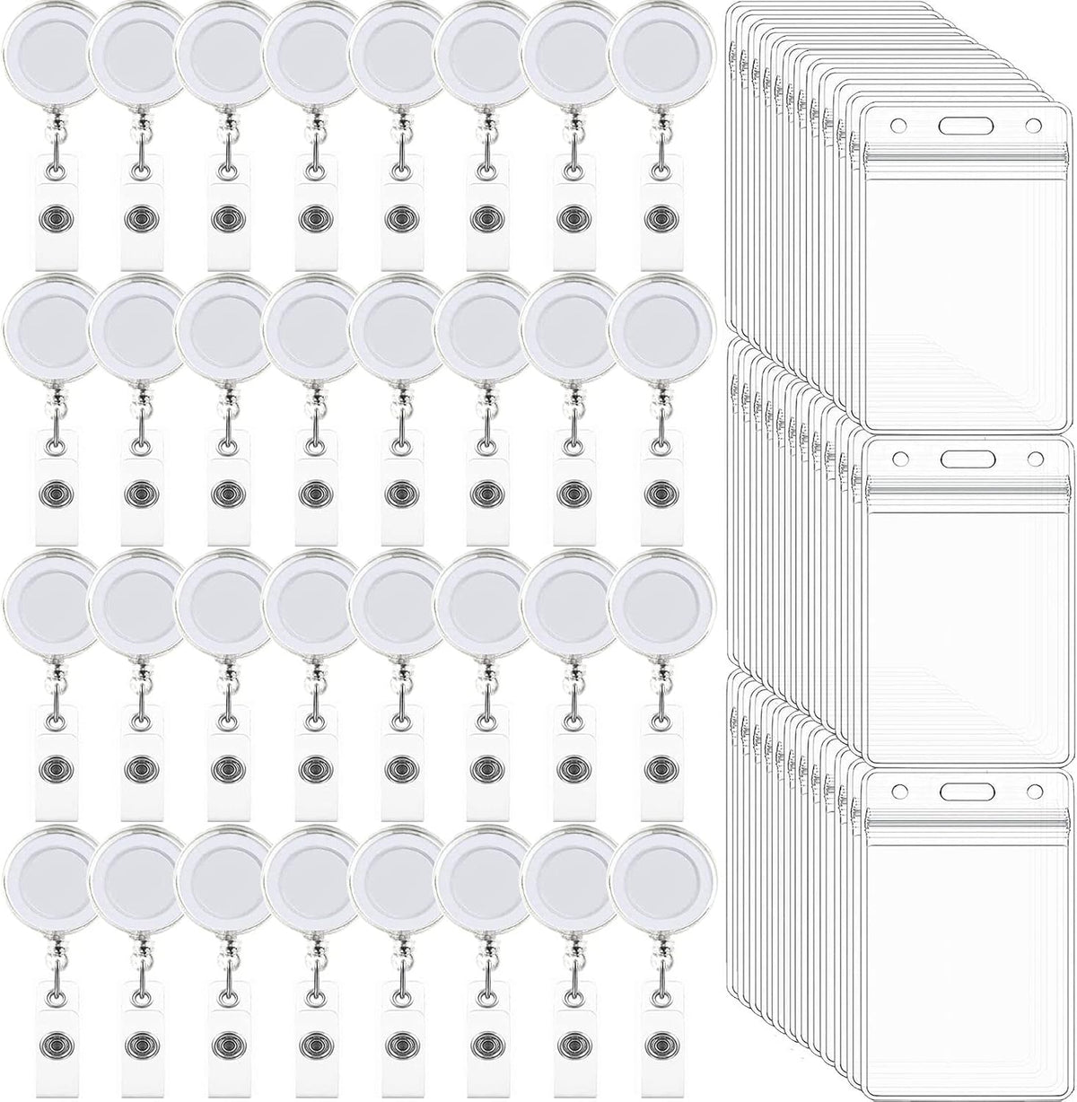 100 Pack Retractable Badge Reel Clips