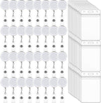 100 Pack Retractable Badge Reel Clips by Beieverluck