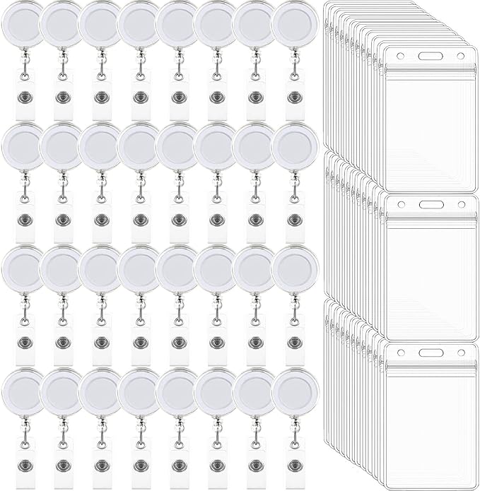 100 Pack Retractable Badge Reel Clips by Beieverluck