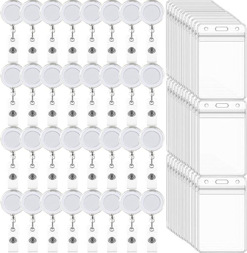 100 Pack Retractable Badge Reel Clips by Beieverluck