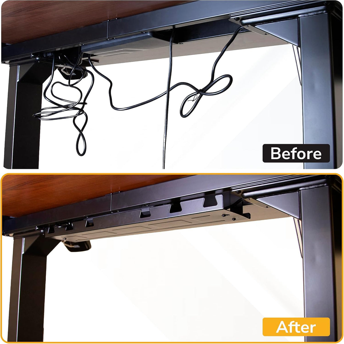 Mount-It! Premium Under Desk Cable Management Tray – 23" Heavy-Duty Stee...