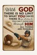Vintage Christian Baseball Metal Sign – Inspirational Sports Wall Art by SKYOCEAN