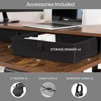 VIVO Electric 2-Tier Corner L-Shaped 63 x 55 inch Standing Desk, Height - Image 8