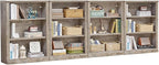 RWYHG 43" Grey Tall Bookshelf Set of 4, 3-Tier Thick Wooden Book Shelf by RWYHG