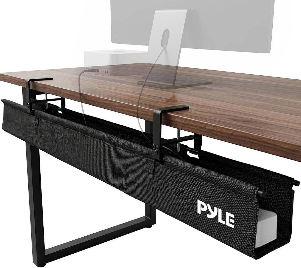 Pyle 36" Under Desk Cable Management Tray, Under Desk Wire Organizer wit...