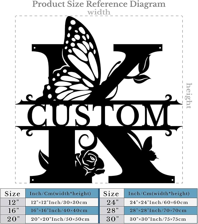 Personalized Custom Letter Name metal Signs, Custom Black Letter Monogram Wall - Image 5