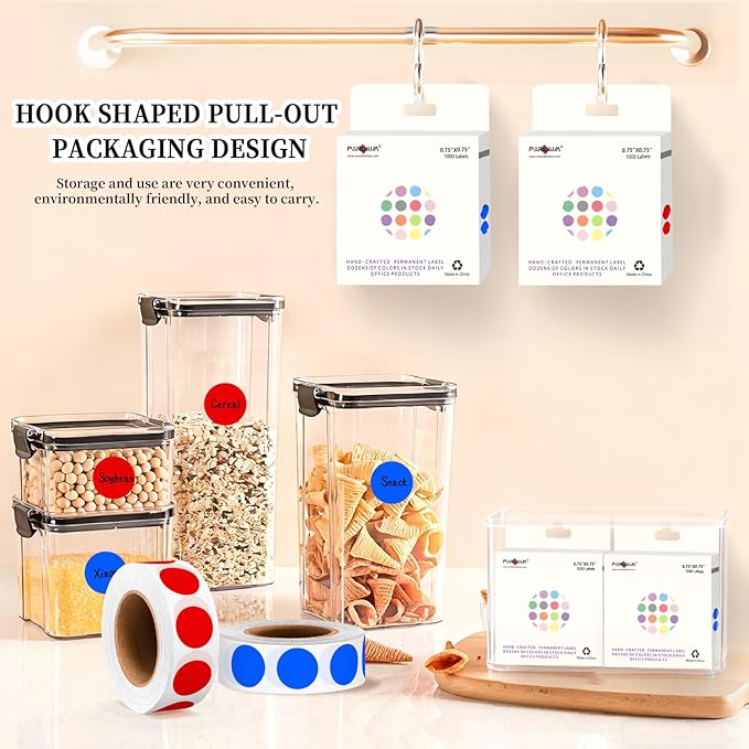 PARLAIM 2 Rolls 2000PCS 3/4" Round Circle Color-Code Dot Stickers, 2 Color - Image 7