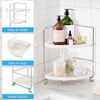 FSyueyun 2-Tier Corner Bathroom Counter Organizer, Tool-Less Installation - Image 4