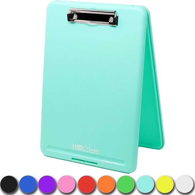 Think2Master Teal Plastic Storage Clipboard. | 25% Heavier & 25% Sturdier| by Think2Master