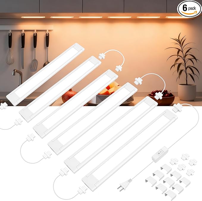maylit Under Cabinet Lighting Plug in, Renter Friendly Lamp, Wired 110V 120V by maylit