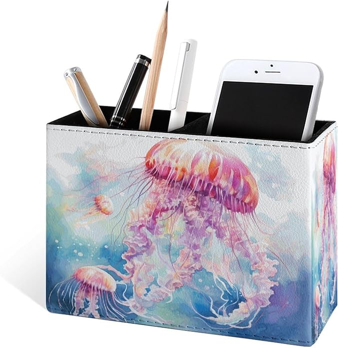 Famame Cute Watercolor Jellyfishes Pencil Holder - Image 2
