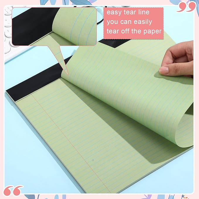 Lincia 6 Pcs 11" x 9.5" Legal Pads College Ruled Notepad Landscape Notebook - Image 3