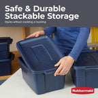 Rubbermaid Roughneck Tote 3 Gal, 6 Pack, Made in USA, Dark Indigo Metallic - Image 5