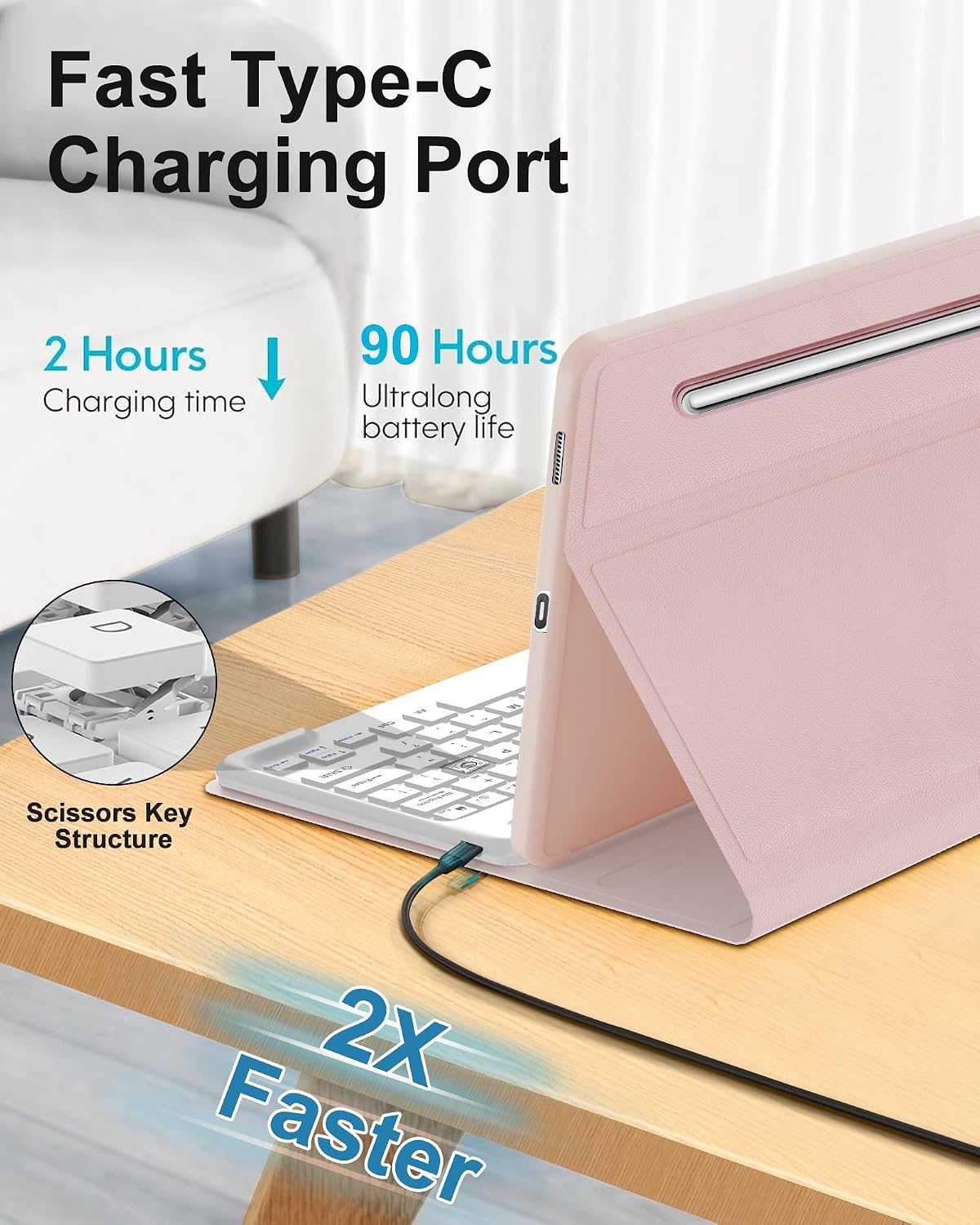 Keyboard Case for Samsung Galaxy Tab S10 Lite/ S10 FE/ S9 FE 5G 10.9 Inch/S9 ...