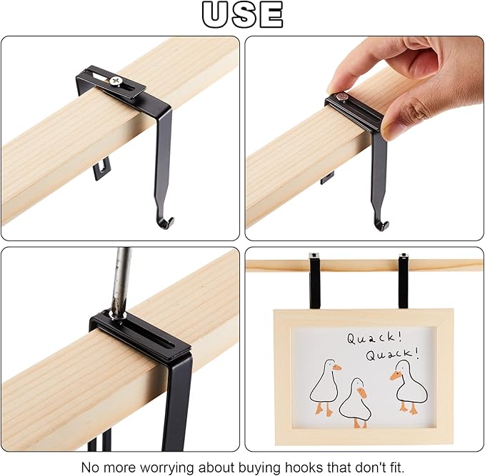 Amylove 12 Pcs Adjustable Cubicle Hanger Universal Partition Metal Cubicle - Image 3