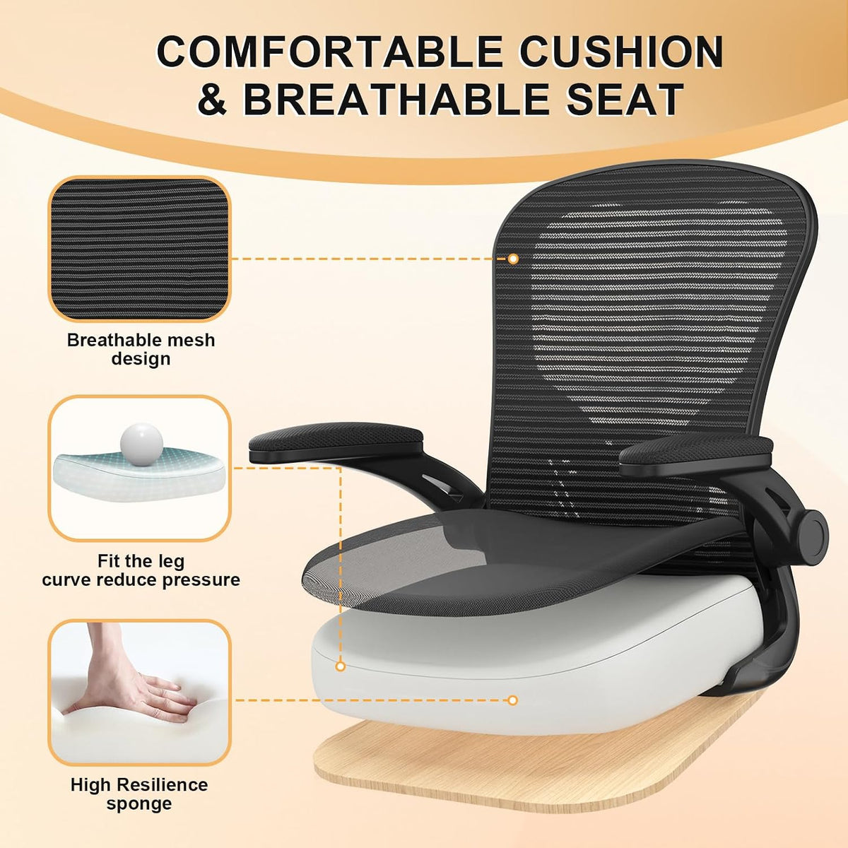 office chair, ergonomic desk chairs 330lbs capacity high on a desk or shelf