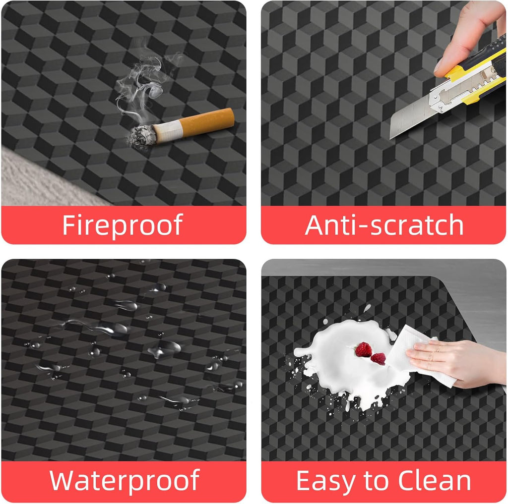 AiBOB Gaming Chair Mat for Hardwood Floor, 53" x 45" 3D Diamond Design | Stylish Office Computer Desk Mat, No Carpet, Protcet Floor, Durable Plastic, Non-Slip Backing, Smooth Rolling, Easy to Clean