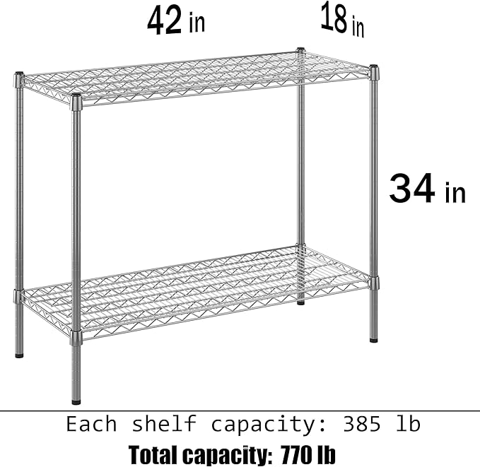 Regal Altair 18" Deep x 42" Wide x 34" Height Wire Shelving Kit | 2-Tier | NSF - Image 3